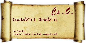 Csatári Orbán névjegykártya